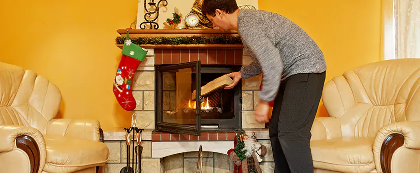 Rusted Metal Fireplace Restoration in Roy, Utah